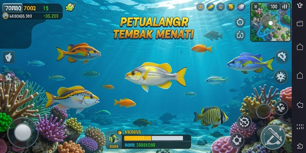 Tampilan gameplay seru saat menembak ikan besar di 700Q.