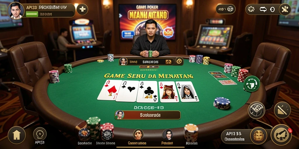 Tampilan gameplay poker yang seru dan menantang di API33.