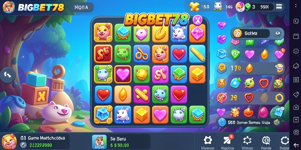Gameplay seru BIGBET78 dengan tantangan Match-3 yang menarik.