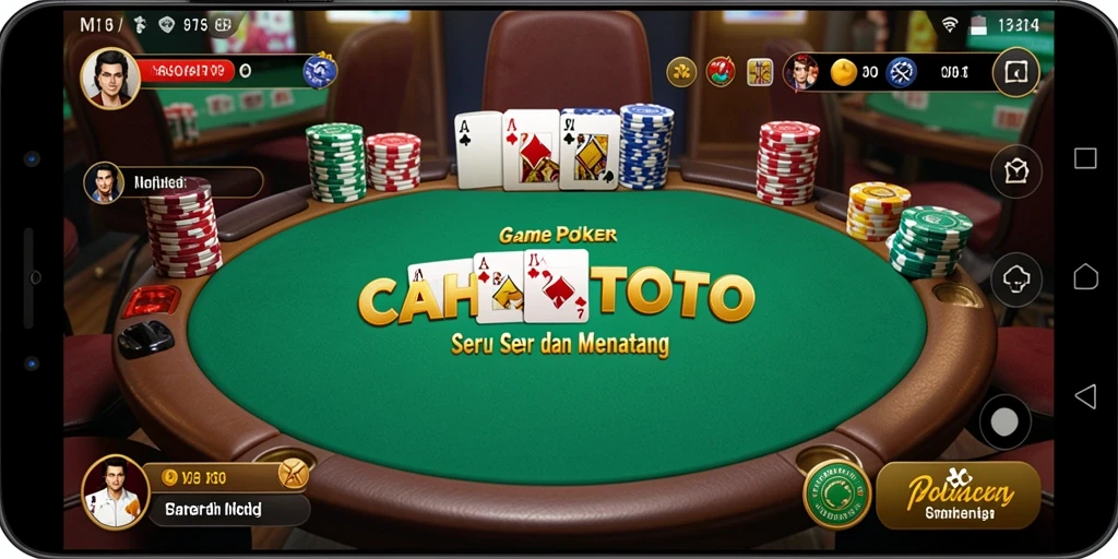 Tampilan gameplay Poker yang menarik dan seru di CAHAYATOTO.