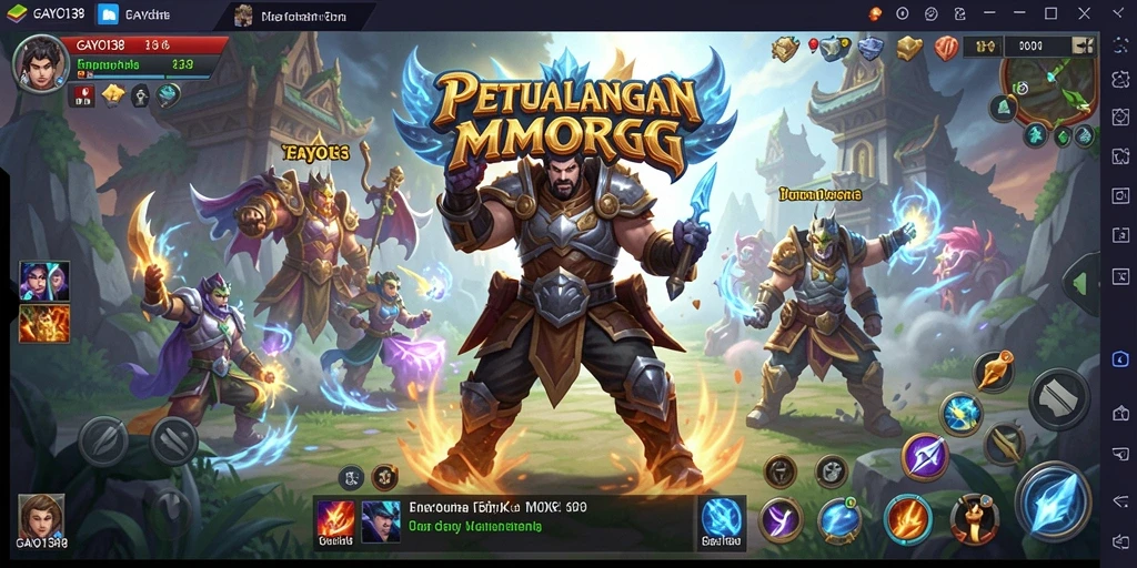 Screenshot gameplay GAYO138 menampilkan momen pertarungan epik dalam MMORPG.
