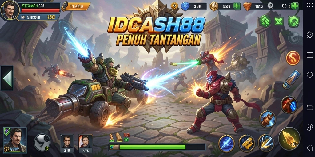 Tampilan gameplay <strong>IDCASH88</strong> yang dinamis dan menantang di layar.