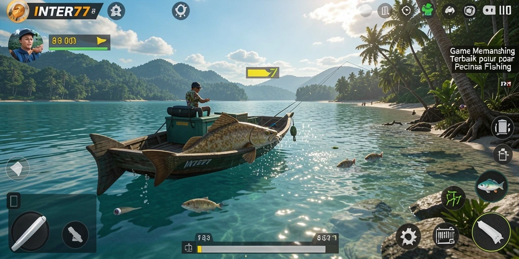 Menampilkan aksi memancing yang seru dan realistis dalam INTER77.