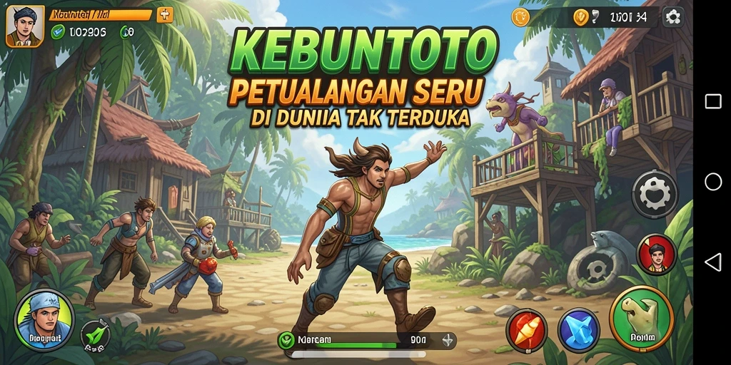 Screenshot gameplay <strong>KEBUNTOTO</strong> menampilkan petualangan seru di dunia fantastis.