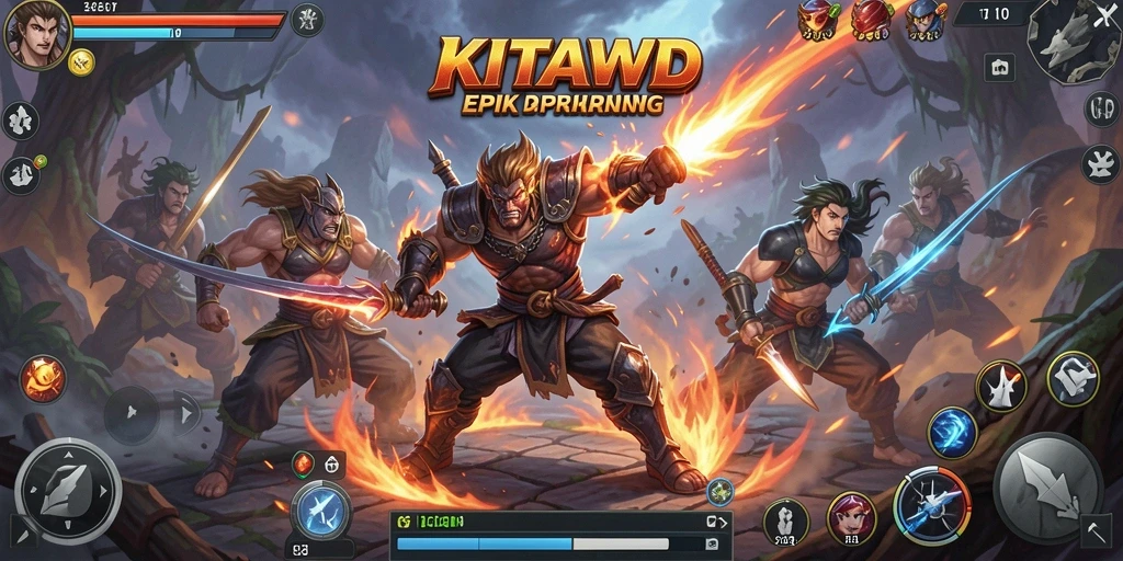 Tangkapan layar gameplay <strong>KITAWD</strong> menampilkan aksi pertarungan yang mendebarkan.