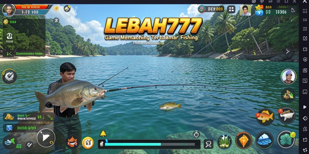 Tampilan gameplay LEBAH777 yang memukau saat memancing.