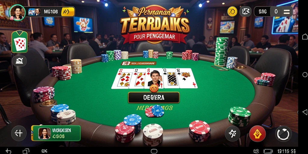 Tampilan gameplay Poker yang menarik di MG108.