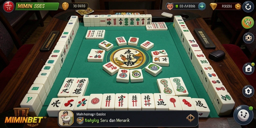 Gameplay MIMINBET menampilkan aksi seru permainan Mahjong yang mendebarkan.