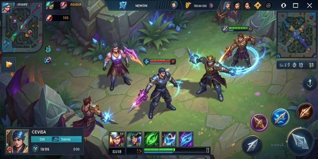 Tampilan gameplay seru dari game MOBA NEWIDN yang menarik.