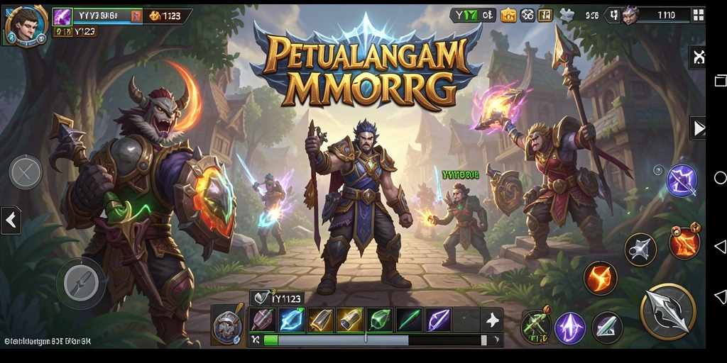 Tampilan menarik gameplay MMORPG di YY123 dengan aksi seru.