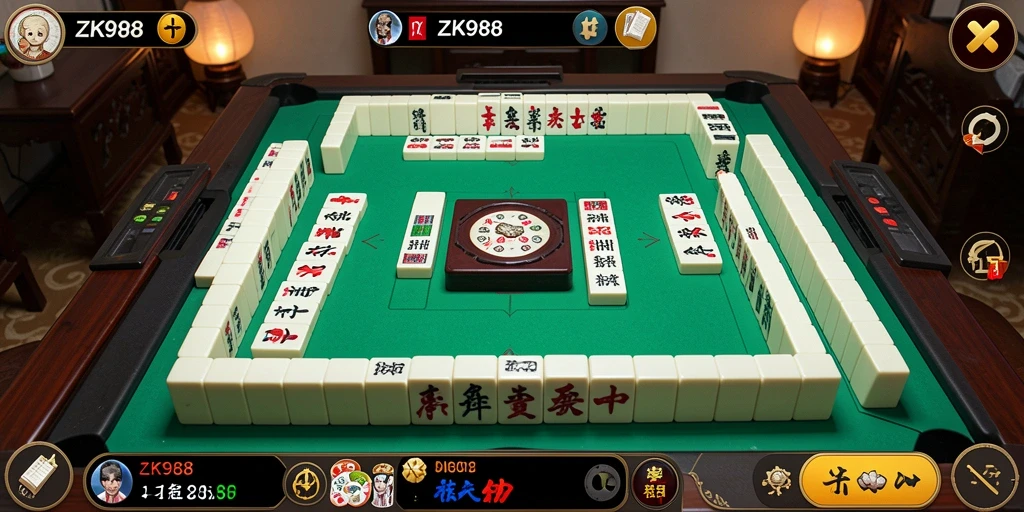 Tampilan menarik dari ZK988 saat gameplay Mahjong.